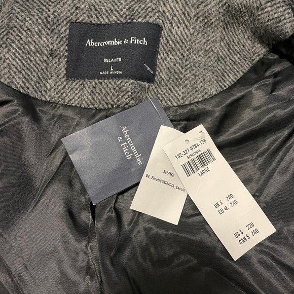 NWT Abercrombie Men's Relaxed Wool-Blend Mac Coat - Picture 7 of 7